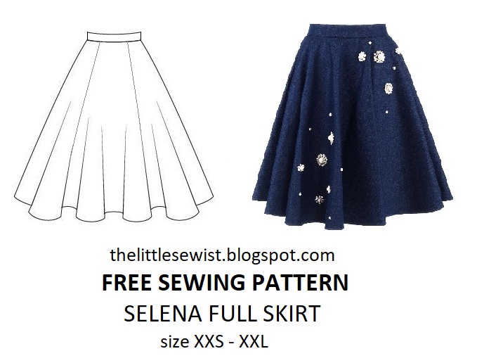 Free Sewing Pattern 6 Paneled Full Circle Skirt Pattern Tiana s Closet