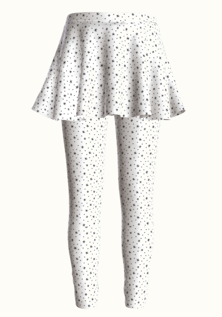 Free PDF sewing pattern: Girl's leggings with skirt