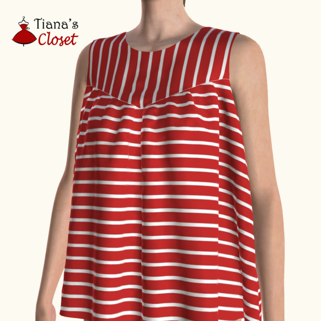 Free PDF sewing pattern: Marissa sleeveless blouse