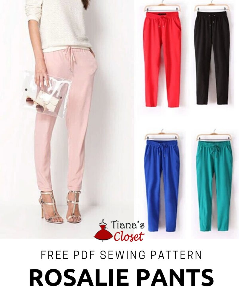 PDF Elastic Waist Pants Sewing Pattern Wide Leg Trousers Sewing