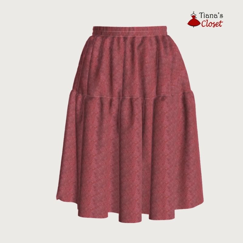 Kathryn elastic waist tiered skirt - free sewing pattern