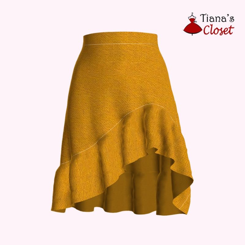 Asymmetrical ruffle skirt clearance pattern