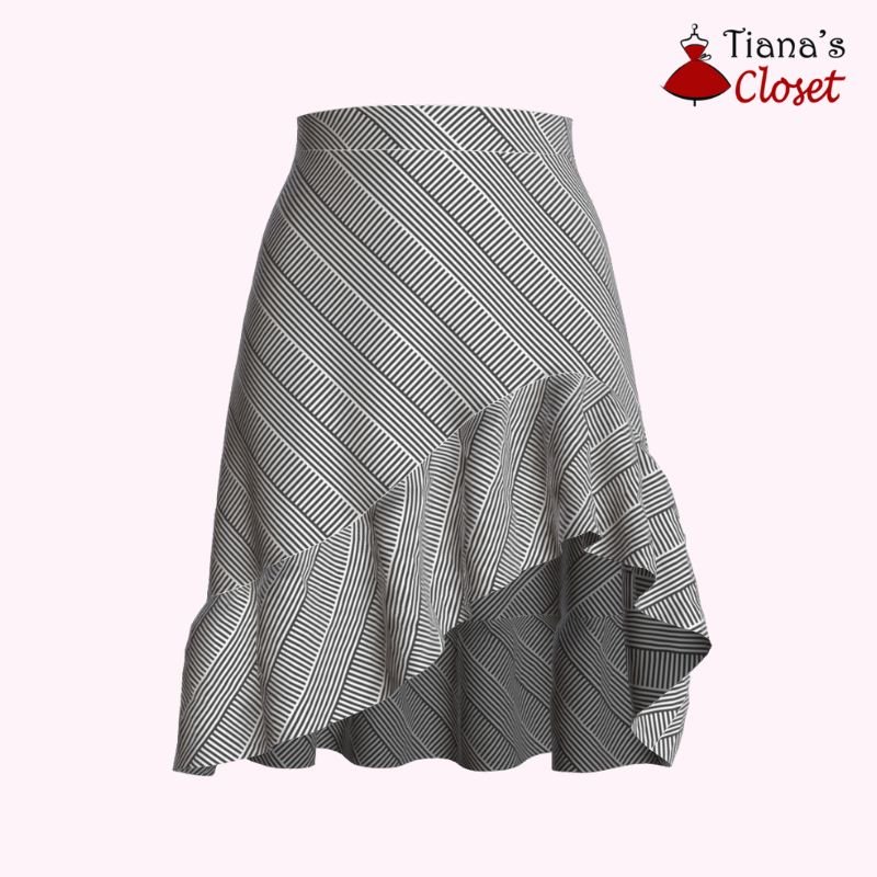 Asymetrical Women's Skirt Pattern (W38-L)