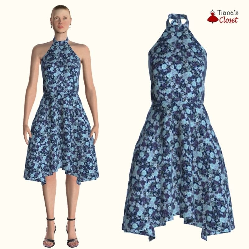 Kerry halter neck dress – free pdf sewing pattern – Tiana's Closet