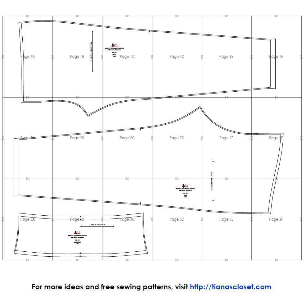 3/4 Basic Leggings Pattern DXF/PDF for Clo3d/ai 