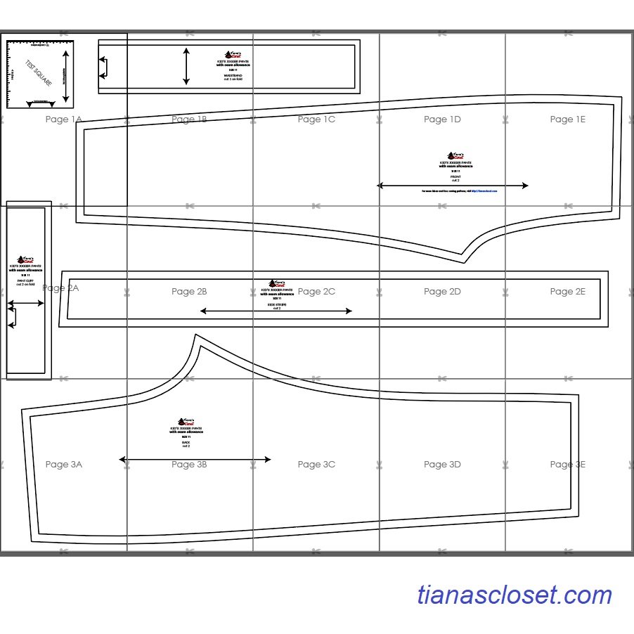 Free PDF pattern: Kid's jogger pants with contrast side stripe – Tiana's  Closet