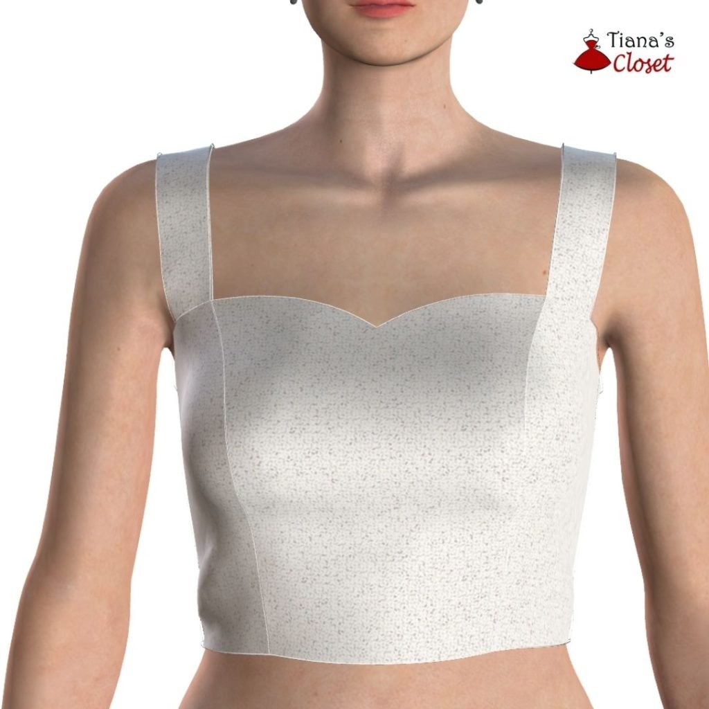 Juanitta sweetheart crop top – PDF sewing pattern – Tiana's Closet