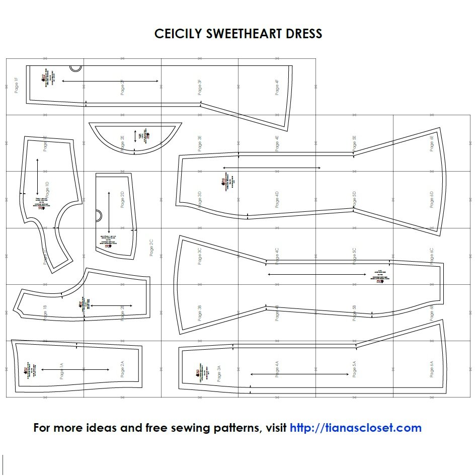 Ceicily sweetheart dress - Free PDF sewing pattern