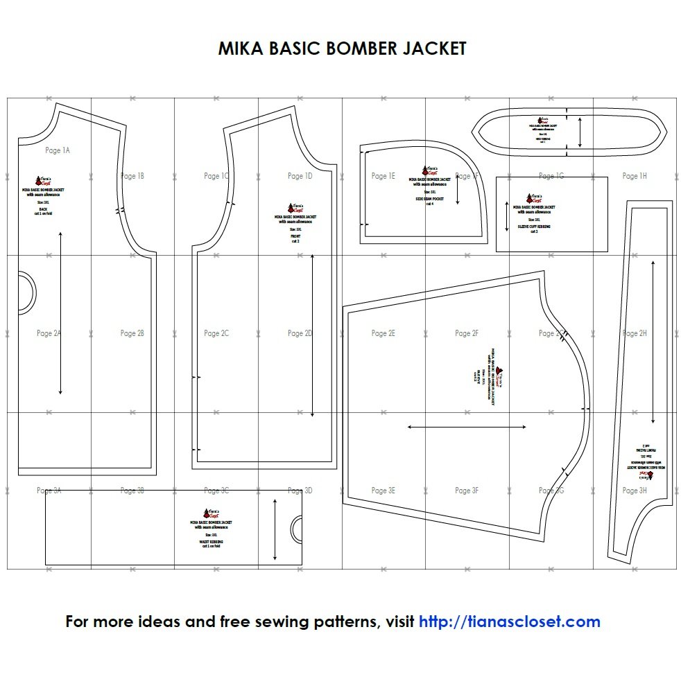 Mika basic bomber jacket – Free PDF sewing pattern – Tianas Closet