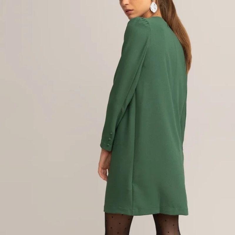 CHENOA v-neck tunic dress w/ cap sleeves & side slits