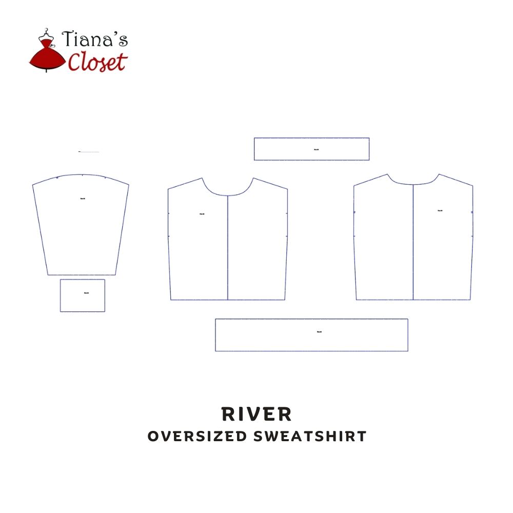 River oversized sweatshirt free PDF sewing pattern