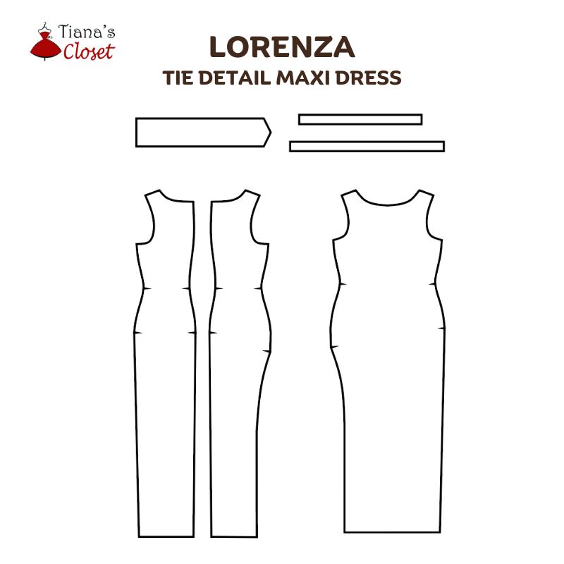 Lorenza tie detail knit maxi dress - Free PDF sewing pattern