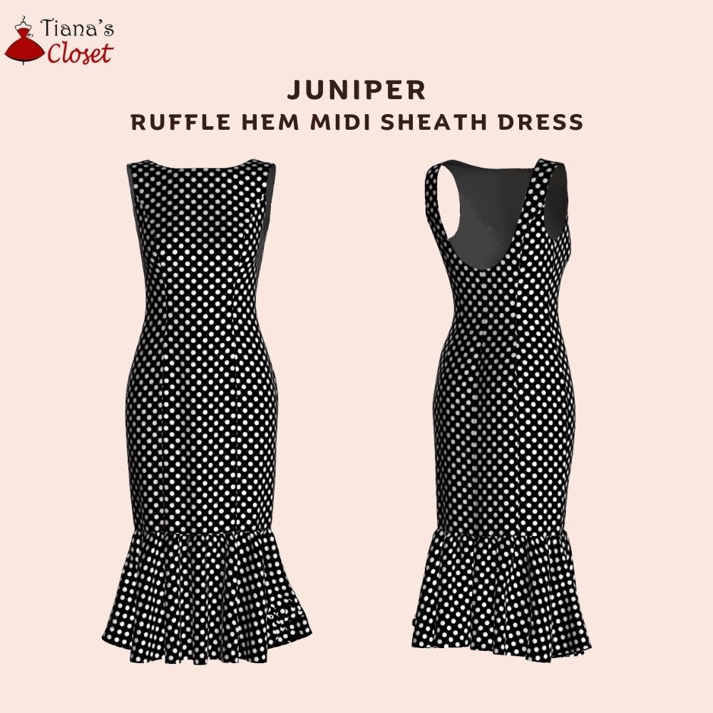 Juniper ruffle hem midi dress - Free PDF sewing pattern