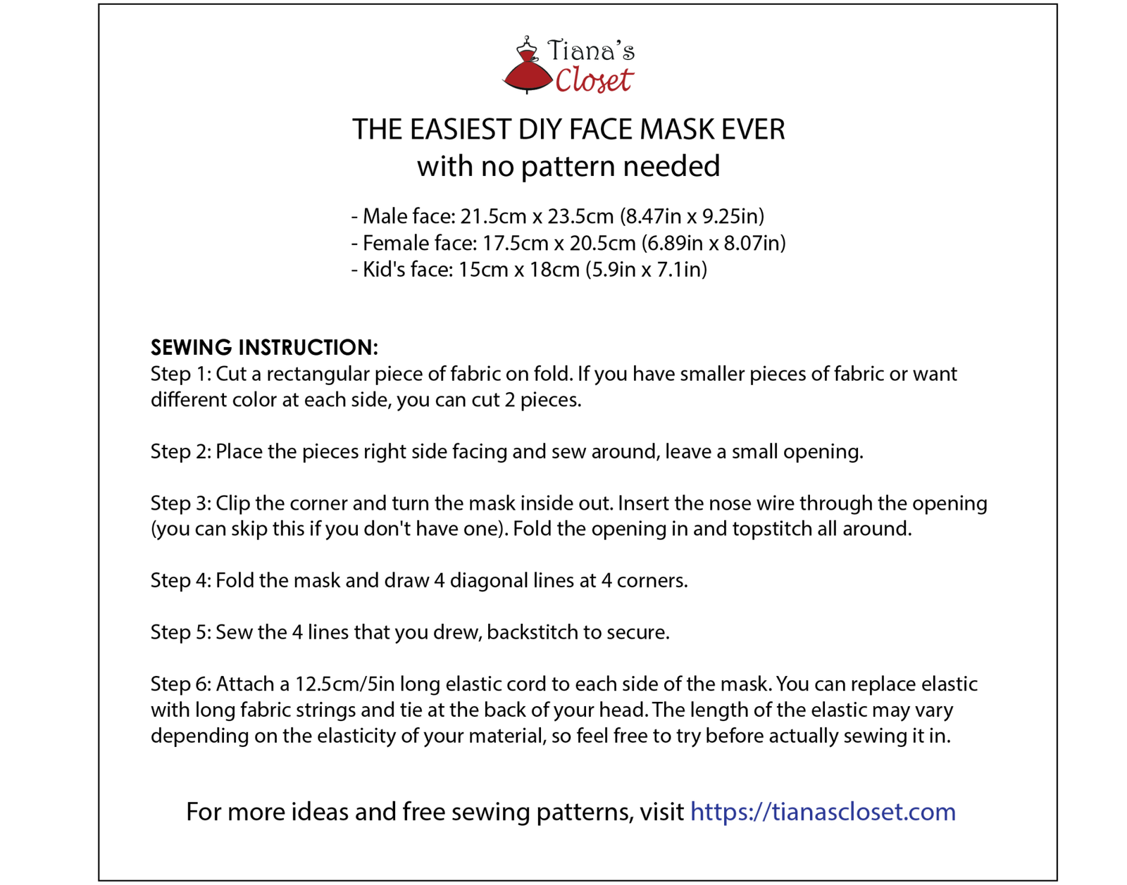 The Easiest DIY Face Mask Ever (No Pattern Needed) With Photo Tutorial Tiana's Closet