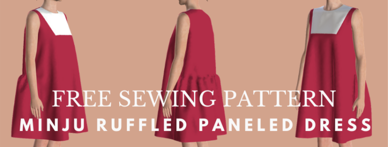 Free sewing pattern: Minju ruffled paneled dress