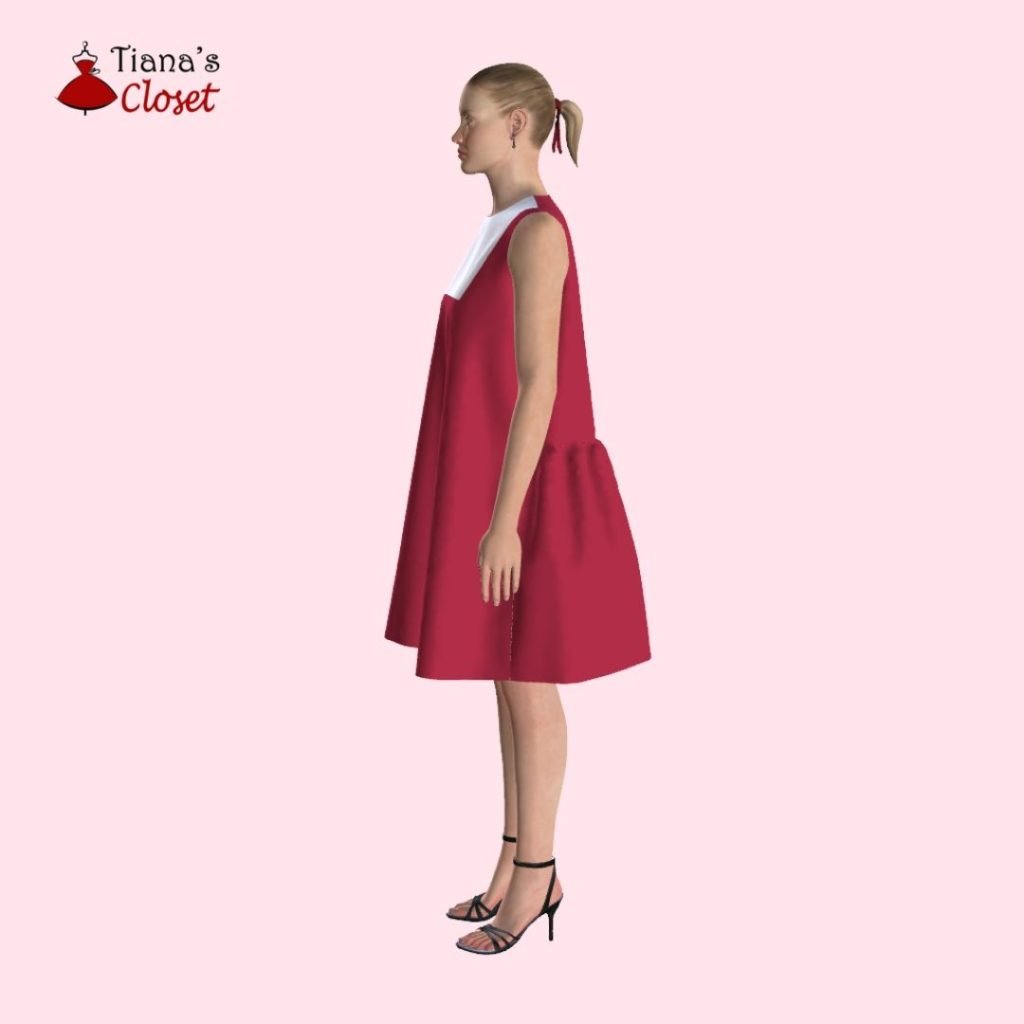 Free sewing pattern: Minju ruffled paneled dress