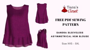 Free PDF sewing pattern: Sandra asymmetrical hem blouse – Tiana's Closet