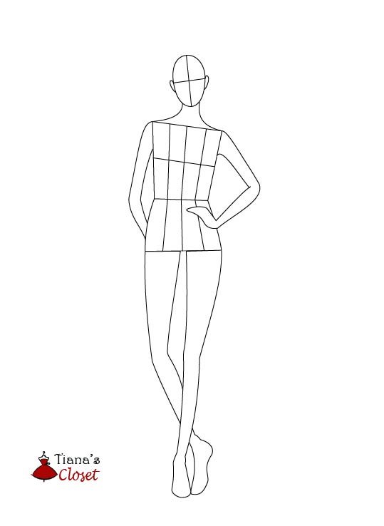 Male Fashion Croquis Templates - Catwalk Pose - Design Cuts