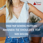 Amanda tie shoulder top - free sewing pattern