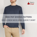Men's crew neck long sleeve T shirt - free PDF sewing pattern
