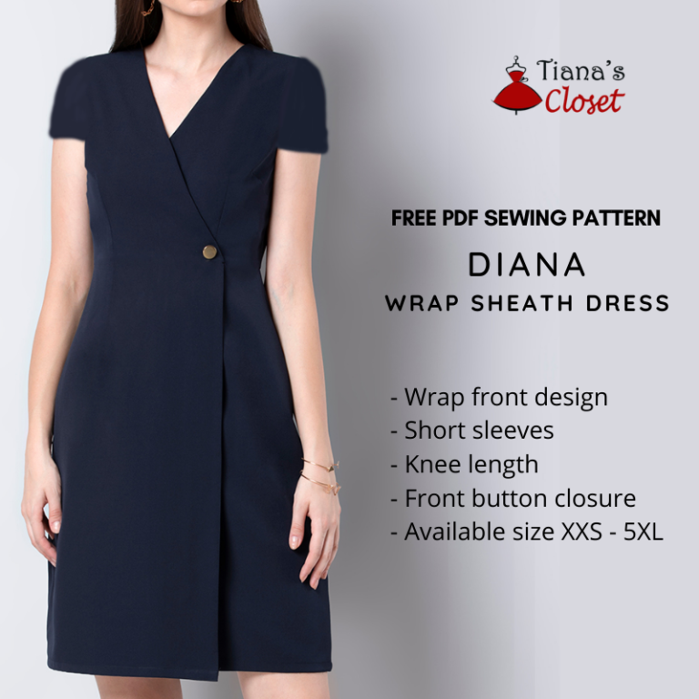 Diana wrap dress free sewing pattern