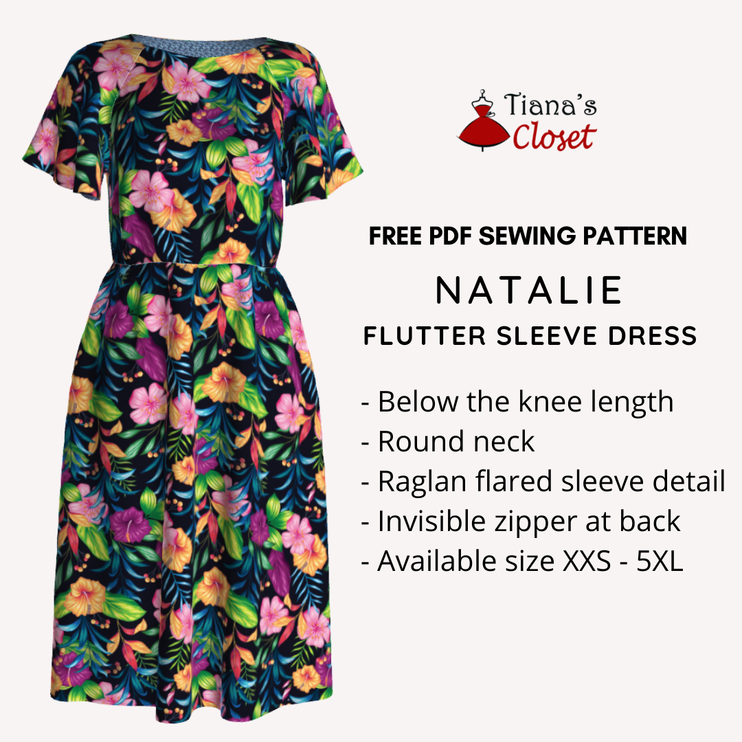 Natalie flutter sleeve dress (XXS-5XL) (10)