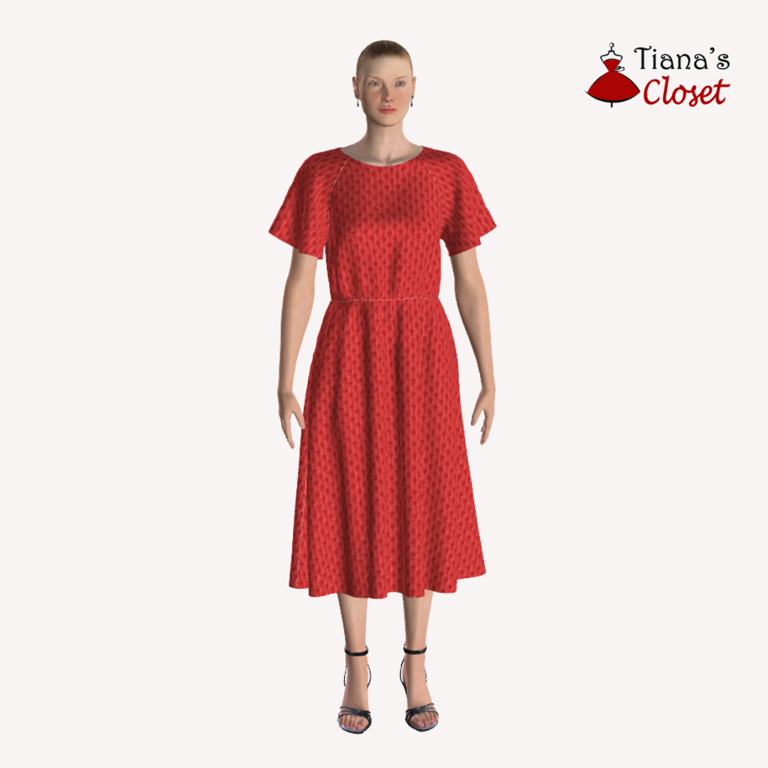 Natalie flutter sleeve dress Free PDF sewing patterns Tiana's Closet