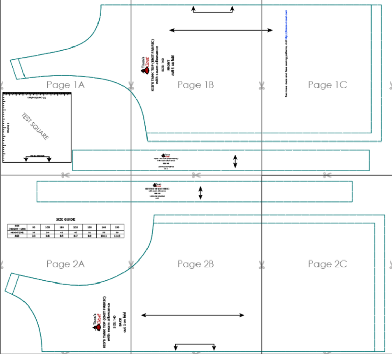 Kid’s basic tank top – free PDF sewing pattern – Tiana's Closet