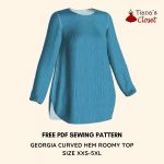 georgia curved hem roomy top free pdf sewing pattern