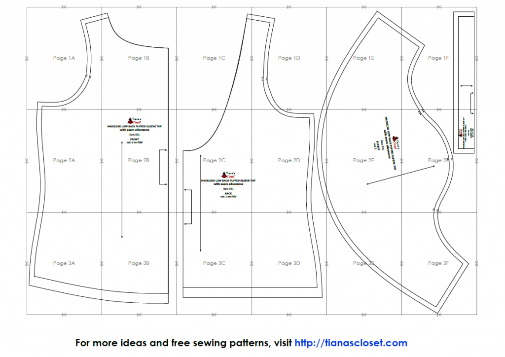 Madeline low back puffed sleeve top – Free PDF sewing pattern – Tiana's  Closet