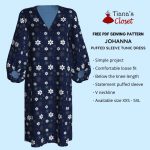 Johanna puffed sleeve tunic dress free pdf sewing pattern