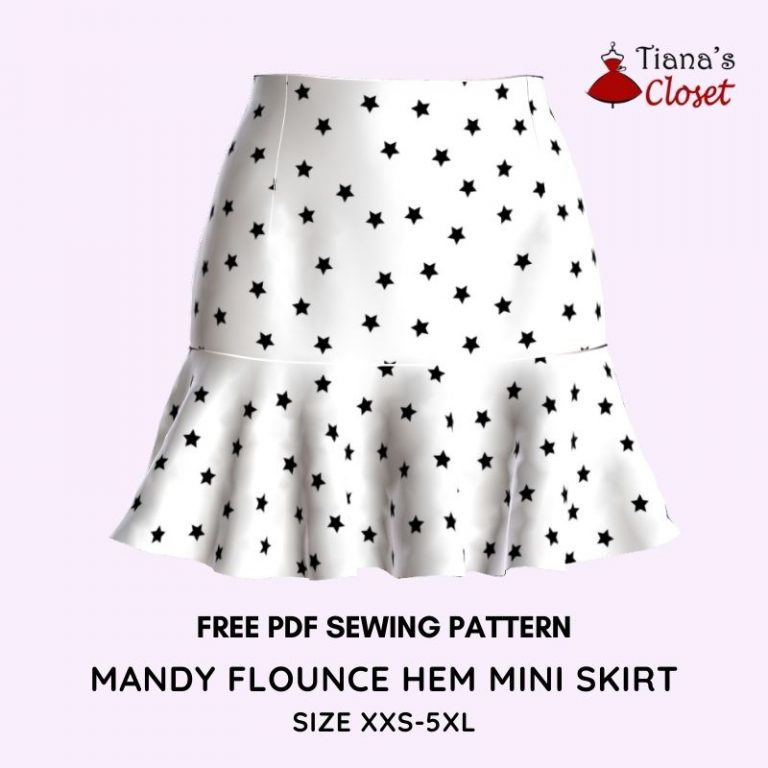 Mandy flounce hem mini skirt free pdf sewing pattern