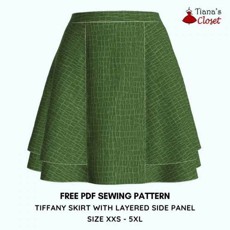 Tiffany skirt with layered side panel – free pdf sewing pattern – Tiana ...