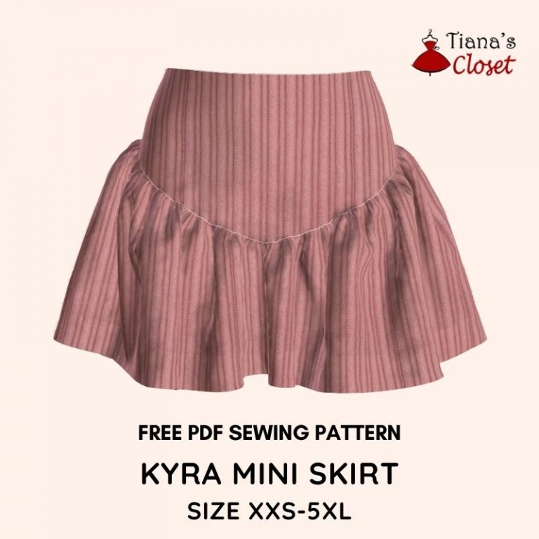 Kyra mini skirt PDF free sewing pattern