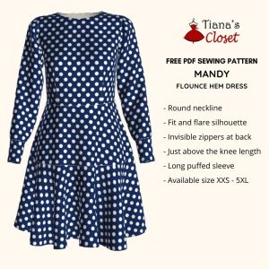 Mandy flounce hem dress – free sewing pattern – Tiana's Closet