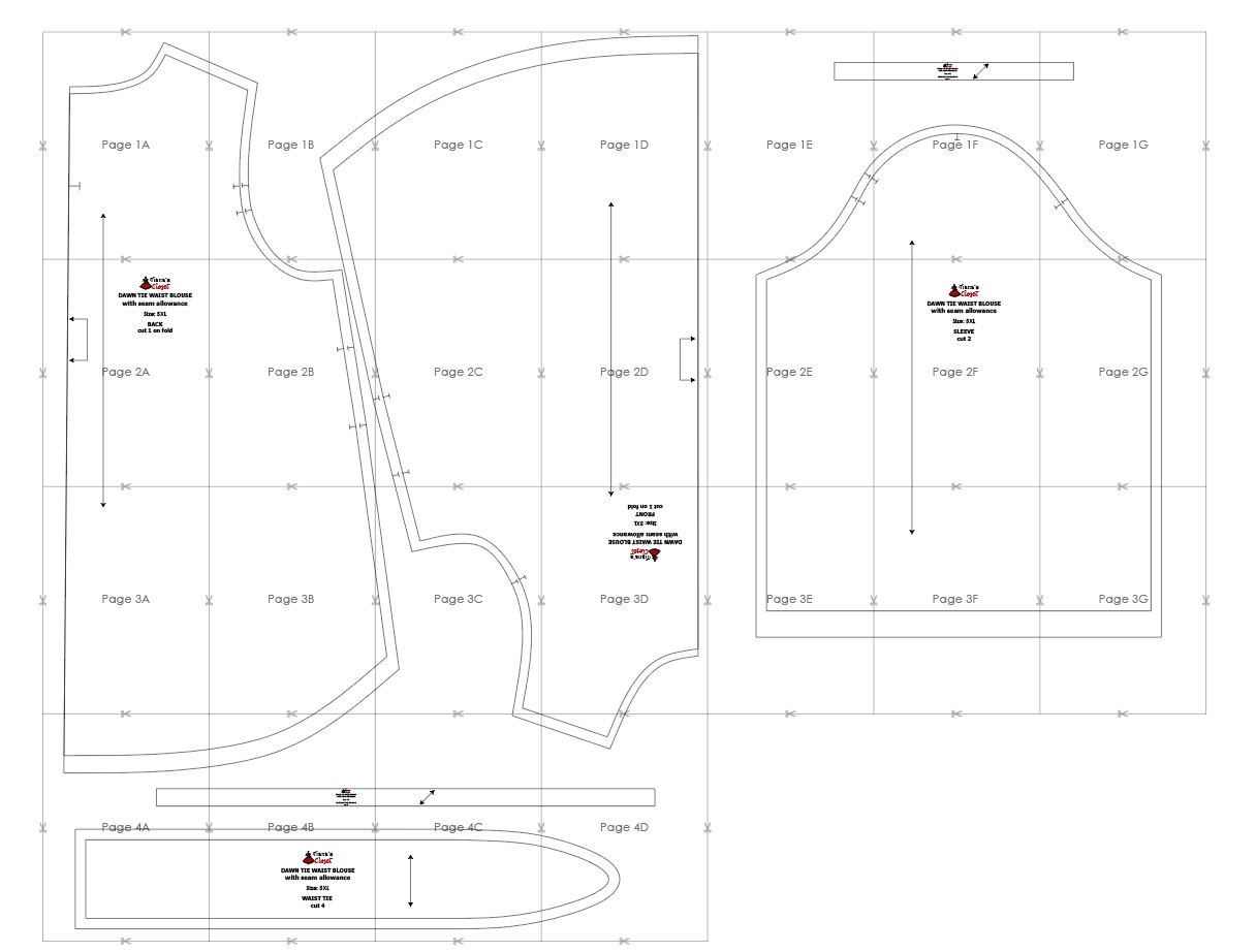 Dawn tie waist blouse – PDF sewing pattern – Tiana's Closet