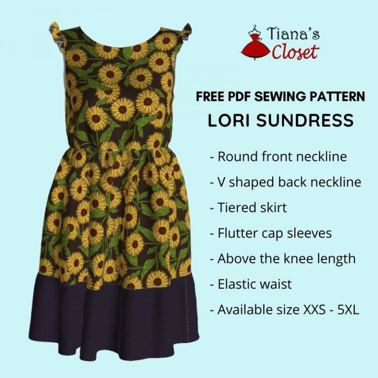 Lori sundress free PDF sewing pattern Tiana's Closet