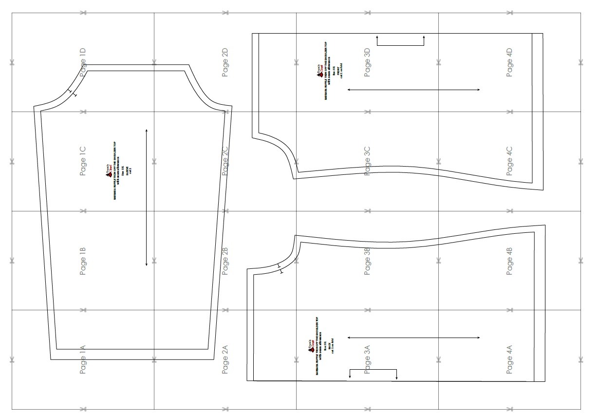 Barbara ruffle trim off the shoulder top – free PDF sewing pattern ...