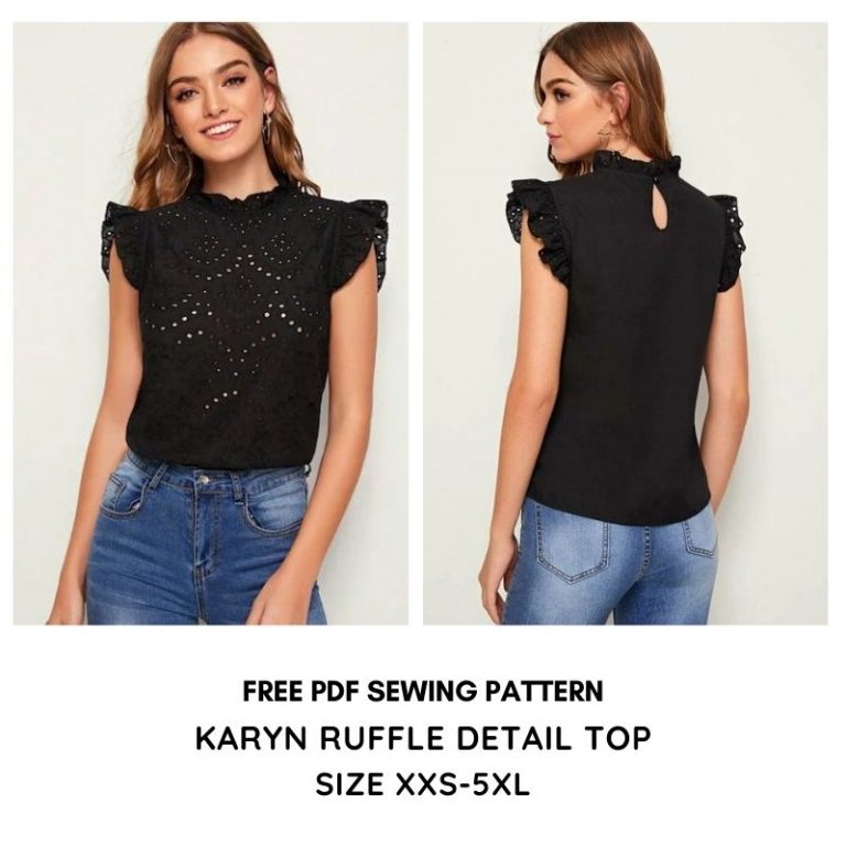 karyn ruffle detail top free pdf sewing pattern