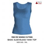 Basic sleeveless tank top free pdf sewing pattern