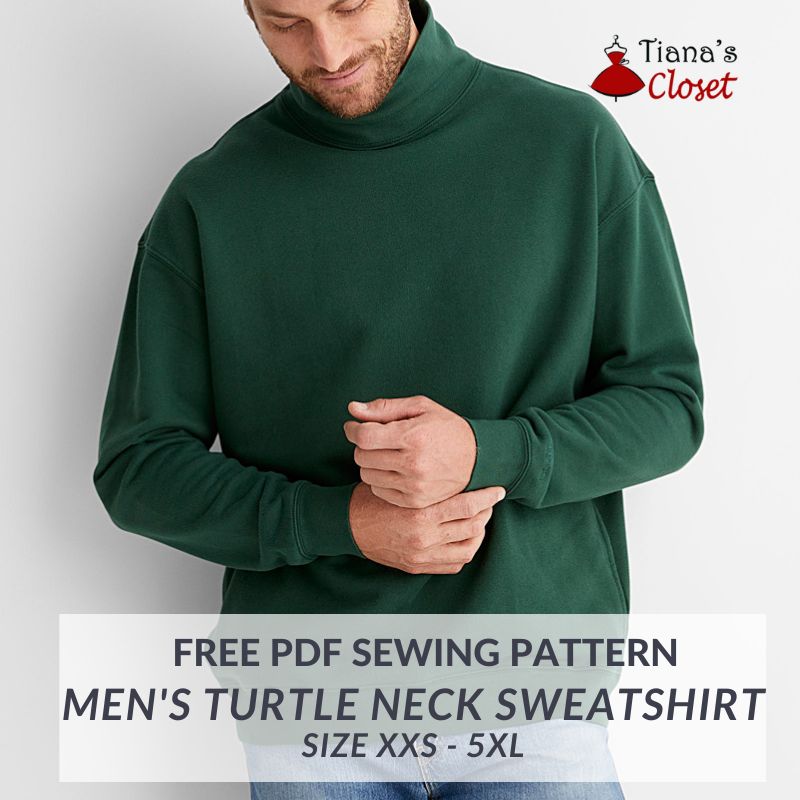 men's turtle neck sweatshirt