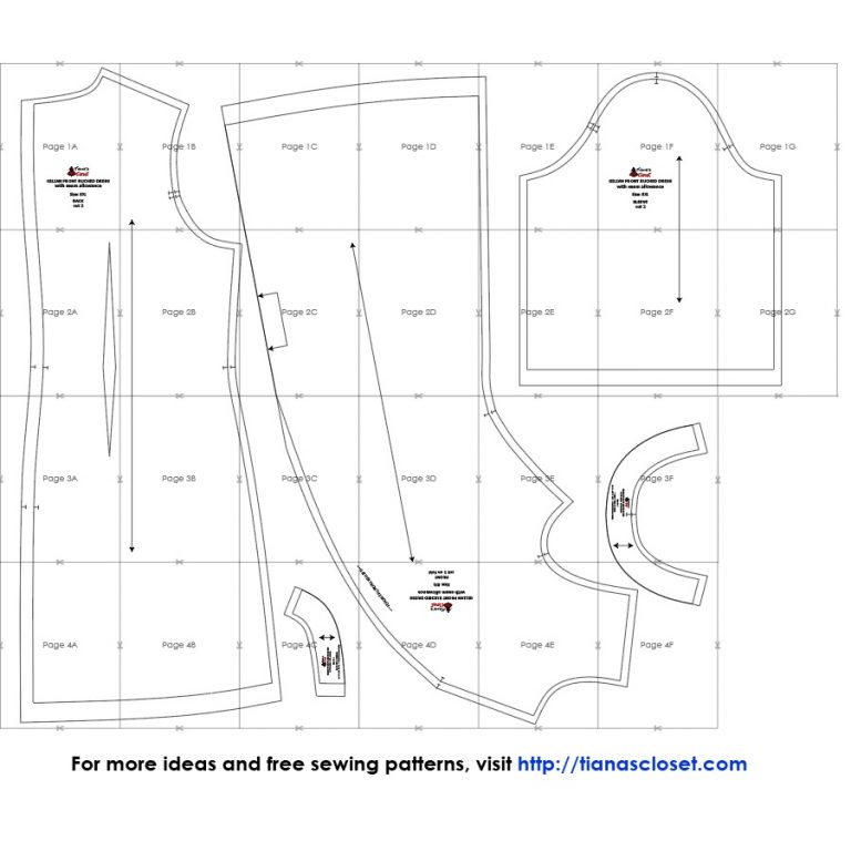 Gilian front ruched detail dress – free pdf sewing pattern – Tiana's Closet