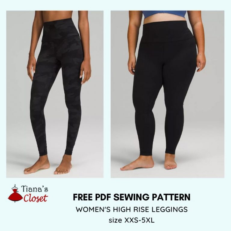 Women’s high waist leggings – free PDF sewing pattern – Tiana's Closet