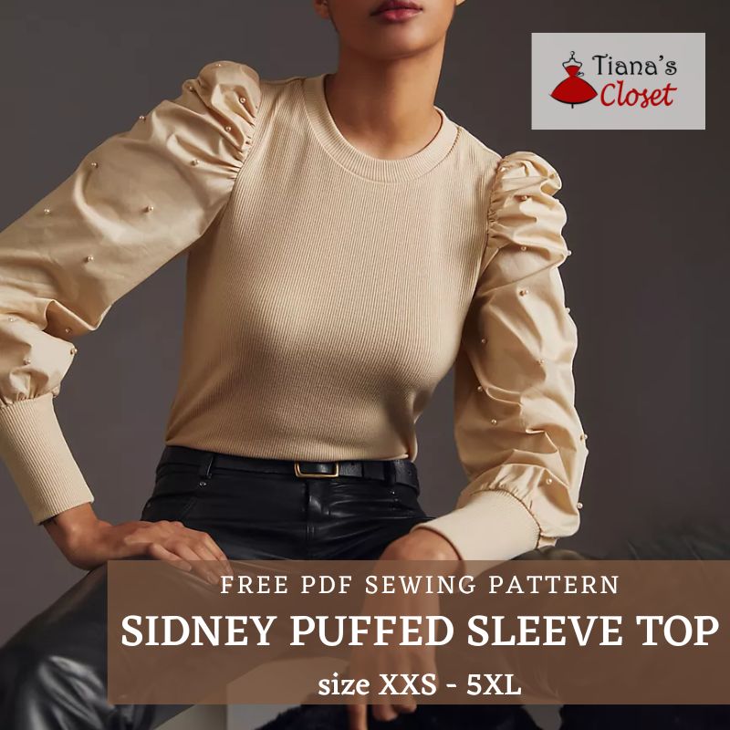 Sidney puffed sleeve top free pdf sewing pattern