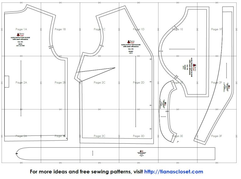 Alexa ruffle trim blouse pdf sewing pattern – Tiana's Closet