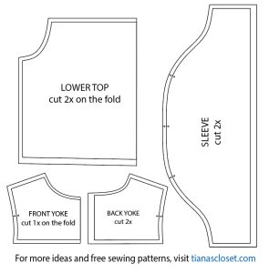 Basalie flutter sleeve top – free pdf sewing pattern – Tiana's Closet