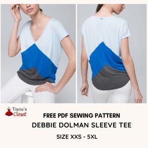 Debbie dolman sleeve tee – free pdf sewing pattern – Tiana's Closet