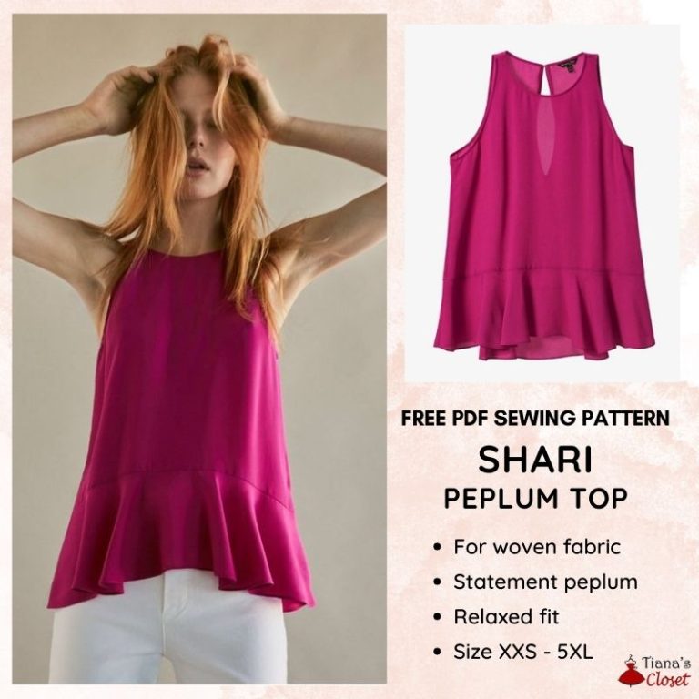 Shari peplum top free pdf sewing pattern – Tiana's Closet