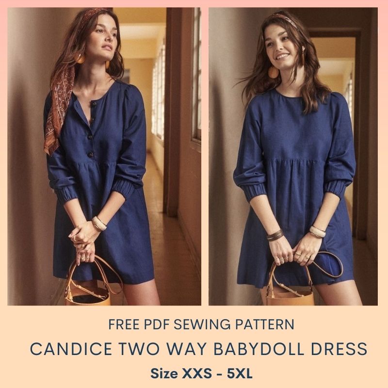 Candice two way babydoll dress free pdf sewing pattern