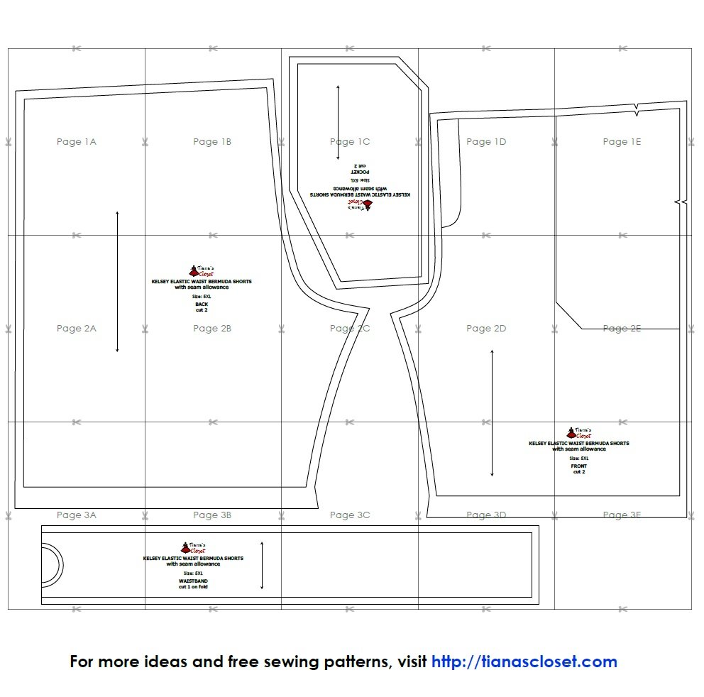 Kelsey elastic waist Bermuda shorts free PDF sewing pattern – Tiana's Closet